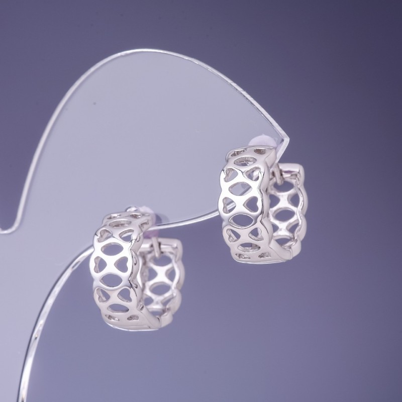 Boucles d'oreilles Xuping 7×15 mm rhodium plaqué