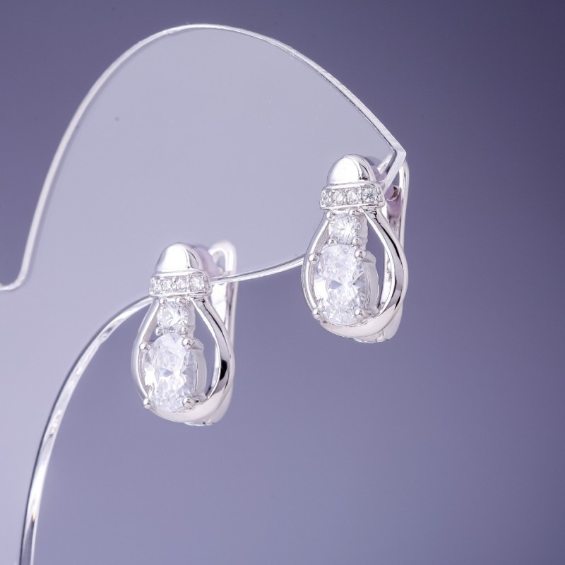 Boucles d'oreilles Xuping rhodié 10 × 16 mm