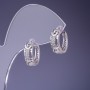 Boucles d'oreilles Xuping rhodié avec strass blancs 6×14 mm