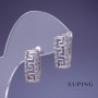 Boucles d'oreilles Xuping rhodié avec cristaux blancs