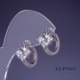 Boucles d'oreilles Xuping Couronne 12×14 mm rhodié