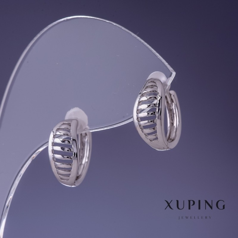 Boucles d'oreilles Xuping 13×7 mm rhodié