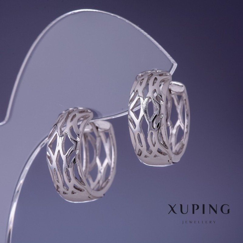 Boucles d'oreilles Xuping rhodié 20 × 8 mm