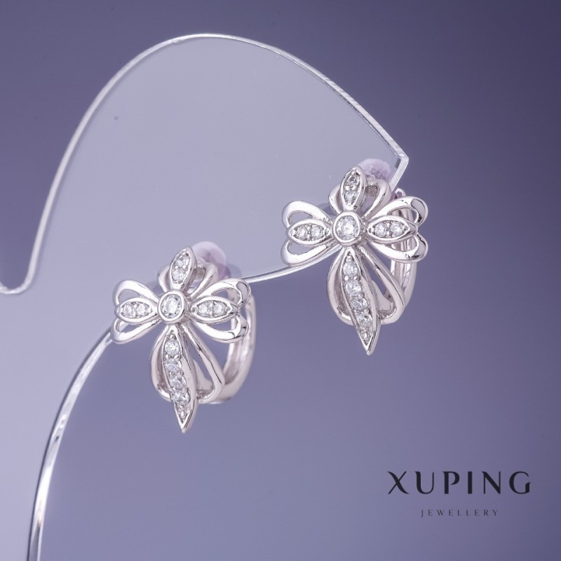 Boucles d'oreilles Xuping rhodié 13×16 mm