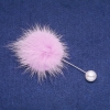 Broche en fourrure de vison violette, épingle, diamètre 50 mm, longueur 90 mm