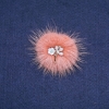 Broche en fourrure de vison « poudre » avec fleur, diamètre 50 mm