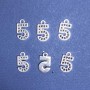 Pendentif chiffre cinq 18×10 mm, conditionnement 20 g ± 14 pièces