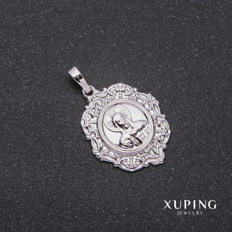 Pendentif Xuping Sauveur, 35×28×22 mm, rhodium