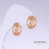 Boucles d'oreilles Xuping, longueur 16 mm, épaisseur 7 mm, dorure 18K