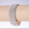 Bracelet strass blanc, largeur 23 mm, longueur 19 cm, argenté