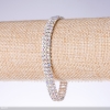 Bracelet strassé à trois rangs « caméléon », largeur 7 mm, longueur 19 cm « argenté »
