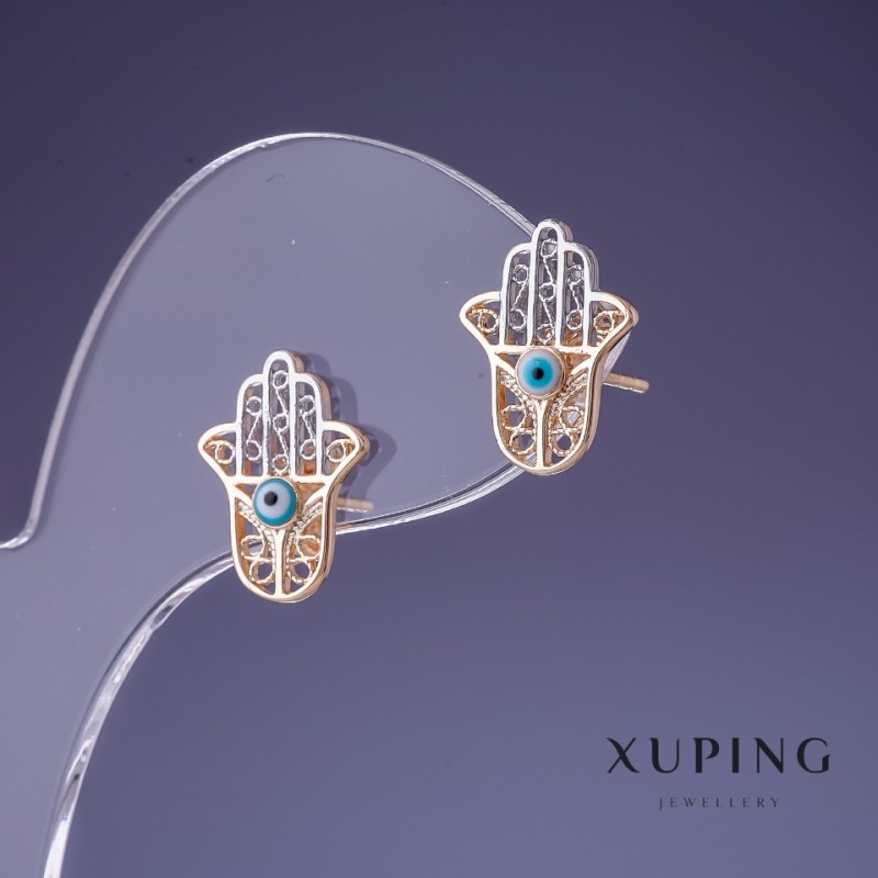 Boucles d'oreilles Xuping Paume 14×11 mm plaqué or 18K