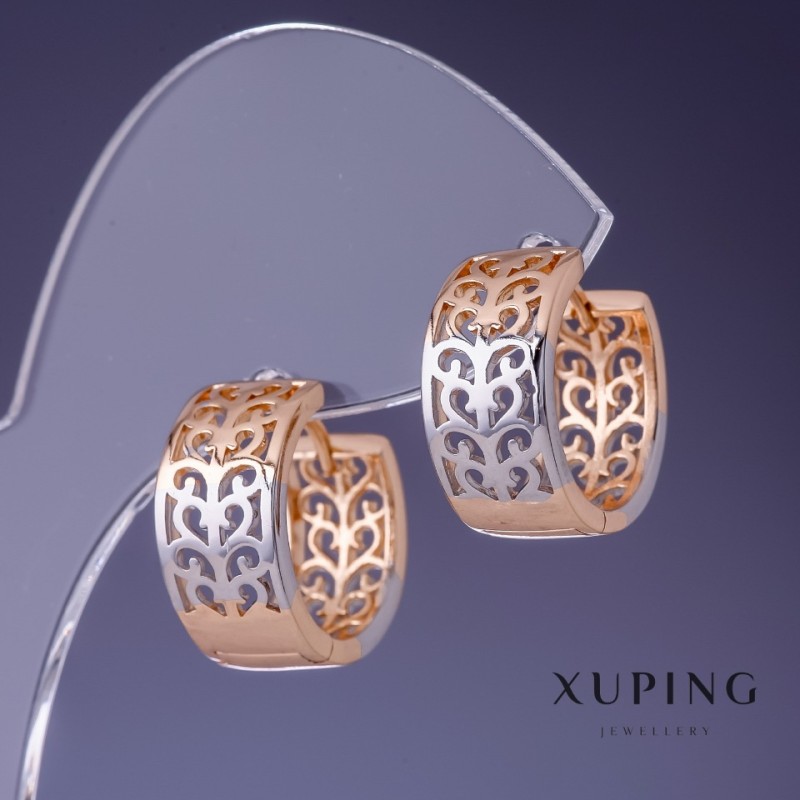 Boucles d'oreilles Xuping 12×3 mm dorure 18K