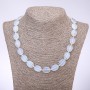 Collier en pierre de lune ovale, dimensions 13 × 18 mm, longueur 45 cm