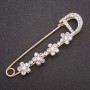 Broche-épingle avec strass blancs «Petites Fleurs»