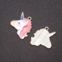 Pendentif licorne émaillé, conditionnement 5 pièces, 25×19 mm