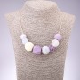 Collier Géométrie avec des perles en bois, longueur 70 cm