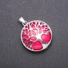 Pendentif «Arbre» avec tourmaline naturelle, diamètre 27 mm