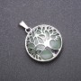 Pendentif « Arbre » avec néphrite naturelle, diamètre 27 mm