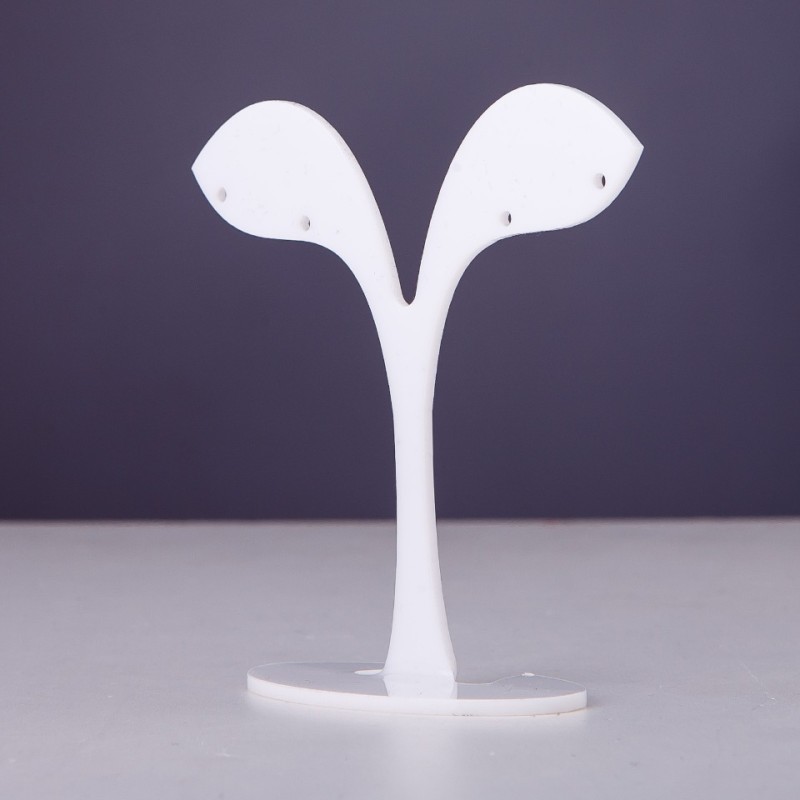 Support pour bijoux en plastique blanc, hauteur 7 cm, largeur 7 cm
