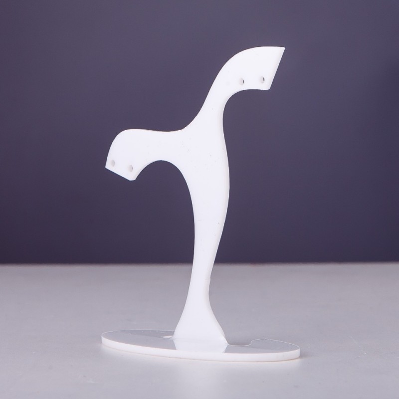 Support pour bijoux en plastique blanc, hauteur 7 cm, largeur 7 cm