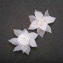 Patch fleur de lis en acrylique blanc, diamètre 50 mm (±)