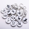 Porte-clés Zodiaque, diamètre 3,5 cm, longueur 9 cm, emballage 12 pièces