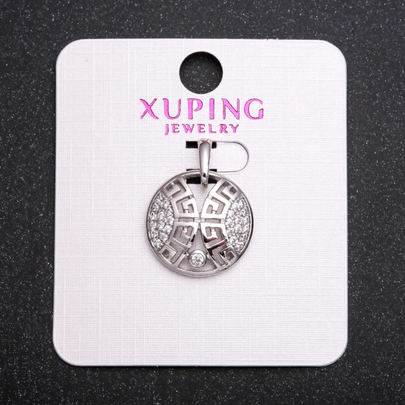 Pendentif Xuping avec strass blancs rhodié 17x22 mm