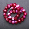 Perles d'agate framboise sur fil 17×12 mm, 38 cm, trou transversal