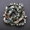 Perles en pierre naturelle agate mousse sur fil, perles de 8-9 mm (±), longueur 85 cm