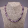 Collier en améthyste facettée – billes de 8 mm, longueur 45 cm
