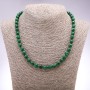 Collier en malachite, perles facettées de 8 mm, longueur 48 cm