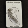 Cuff d'oreille en métal blanc, longueur 40 mm