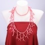Collier long en perles roses «Branches»