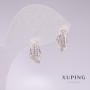 Boucles d'oreilles Xuping rhodium avec strass blancs 15×8 mm