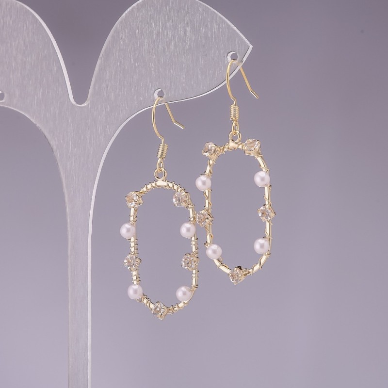 Boucles d'oreilles en argent 925 avec perles blanches