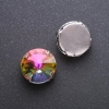 Prix pour emballage /10 pièces – Cristal Rivoli cousu dans une monture à griffes, rond 18 mm, vert-jaune