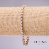Bracelet Xuping avec pierres blanches «Infini», épaisseur 4 mm, longueur 17–19 cm, plaqué or avec chaîne d’extension