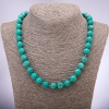 Collier en variscite, billes lisses d'environ 10 mm de diamètre, longueur 48 cm