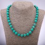 Collier en variscite, billes lisses d'environ 10 mm de diamètre, longueur 48 cm