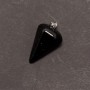 Pendentif pendule en agate noire naturelle 14×22×30± mm
