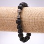 Bracelet Lave Haltère, diamètre 10 mm, longueur 18 cm sur élastique