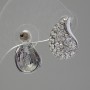 Boucles d'oreilles puce avec strass blancs, métal argenté, 12 × 18 mm