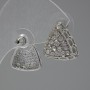 Boucles d'oreilles à clous avec strass, couleur blanche, 15 mm, métal argenté