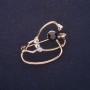 Broche stéthoscope, strass, couleur noir et blanc, 37×26 mm, métal doré