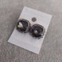 Boucles d'oreilles carré cristal gris 1,7 cm