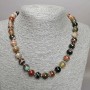 Collier d'agate, perles rondes lisses, diamètre 10 mm, longueur 45 cm
