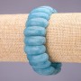 Bracelet en aigue-marine, maillons 25×10 mm, longueur 18 cm, sur élastique