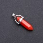 Pendentif œil de chat rouge hexagonal 8×35×41 mm