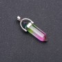 Pendentif en verre multicolore hexagonal 8×35×41 mm